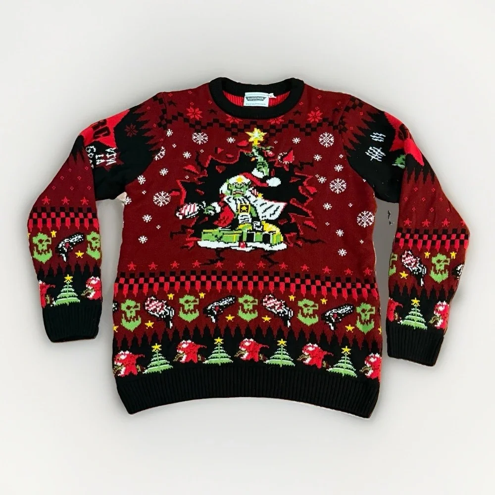 Warhammer 40,000: Armed and Dangerous Red Gobbo Ugly Christmas Sweater L